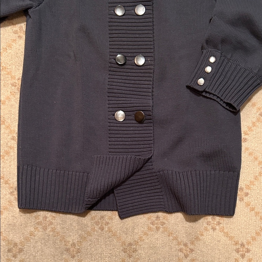 Club Monaco grey/slate Double-Breasted Knit Blazer top size M - Picture 5 of 5